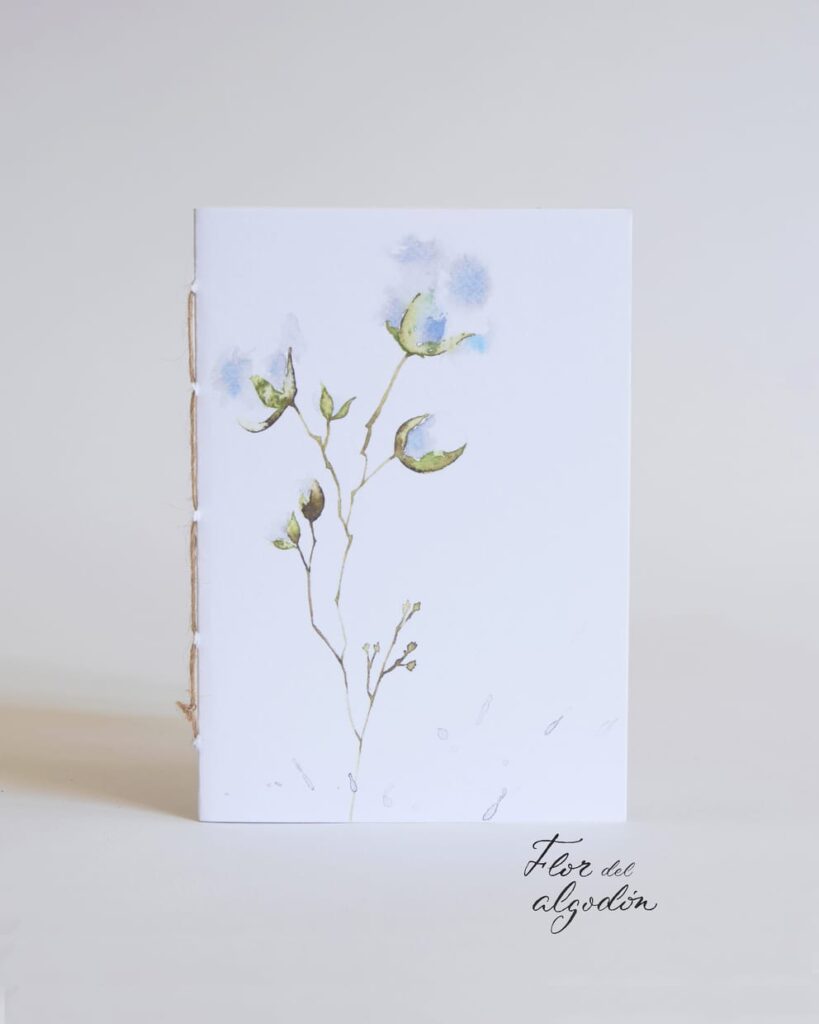 cuaderno A5 nombre flor algodon