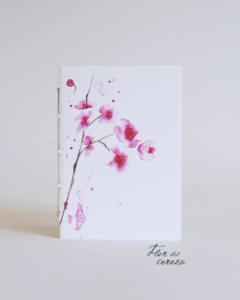 cuaderno A5 nombre flor cerezo