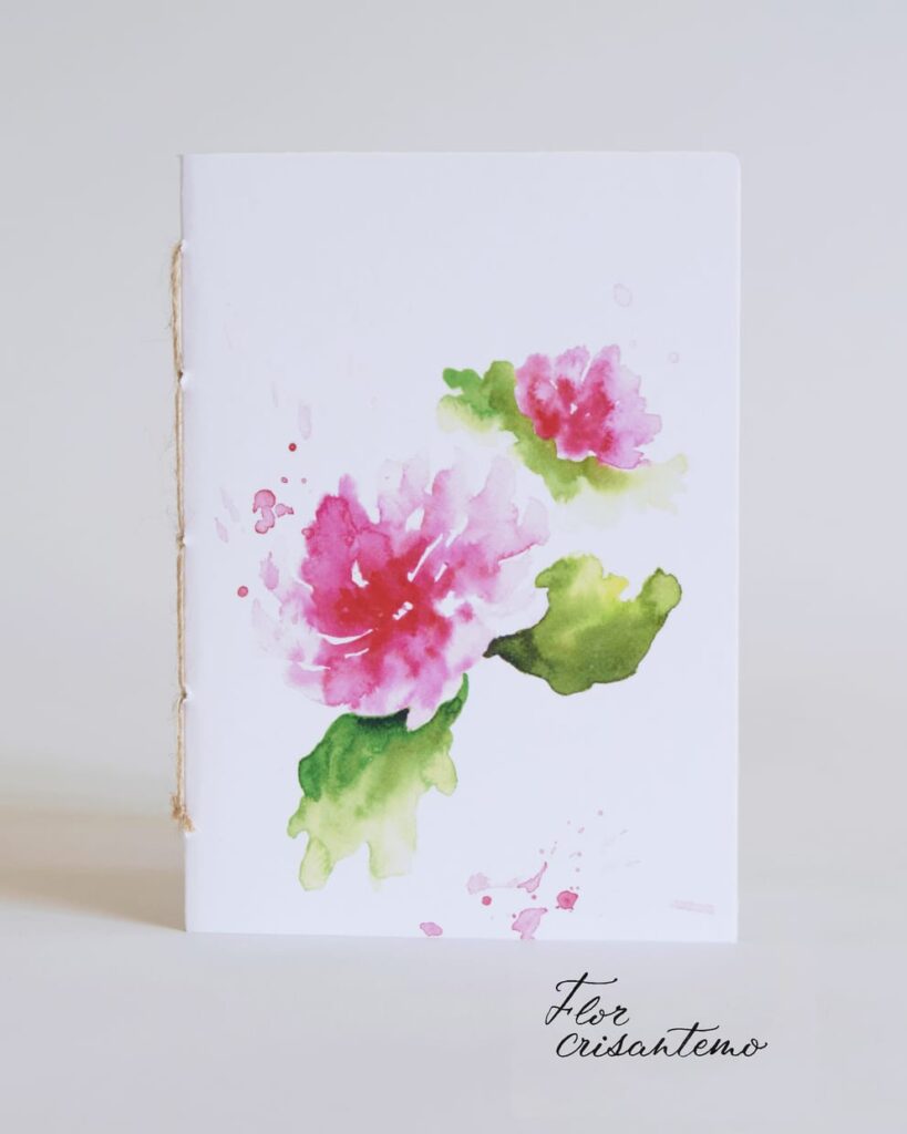 cuaderno A5 nombre flor crisantemo