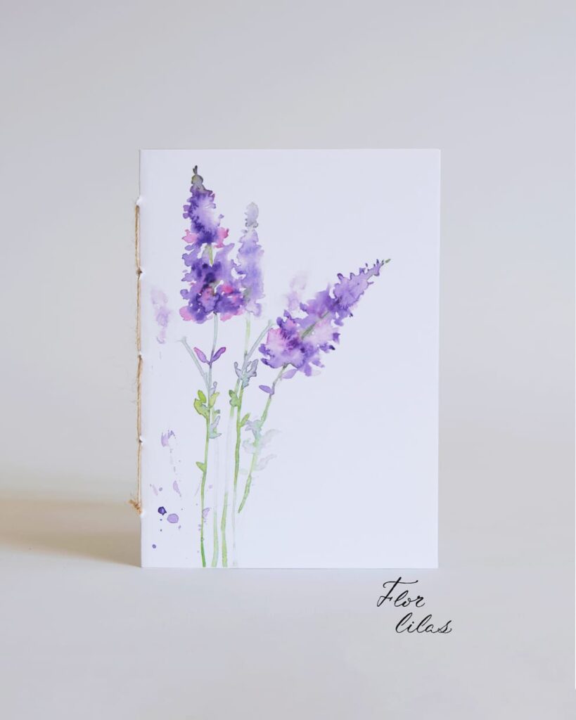 cuaderno A5 nombre flor lilas