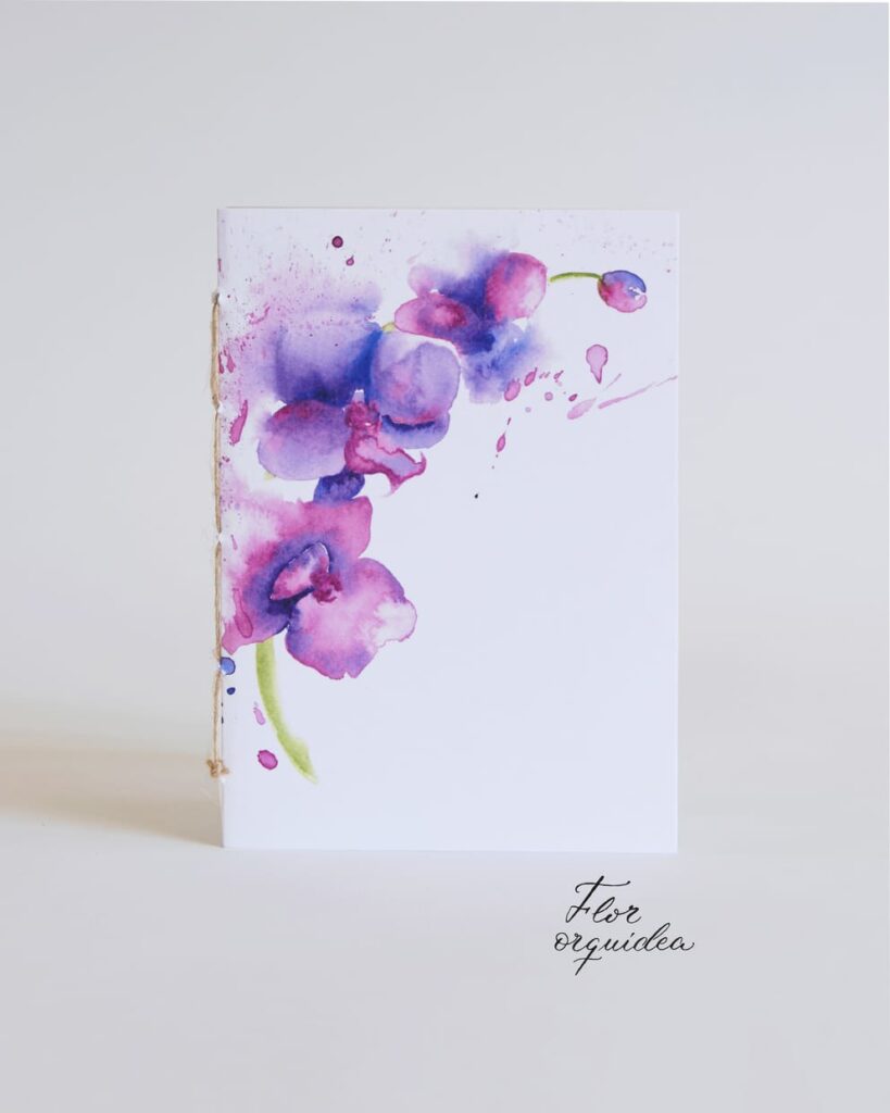 cuaderno A5 nombre flor orquidea