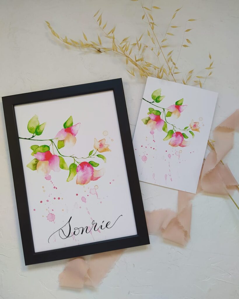ejemplo de personalización de lámina flores