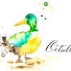 octubre acuarela de pato